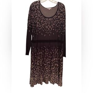 Black and Beige Long Sleeve Dress